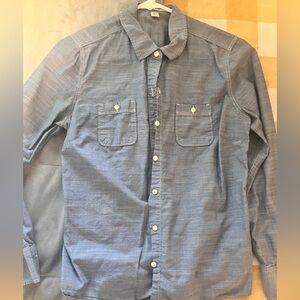 Ladies Blueish gray button up, Small